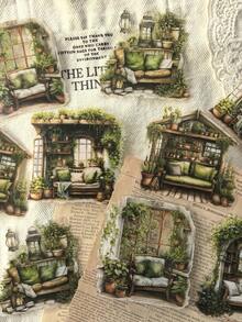 10pcs/1pack Aesthetics PET Stickers Set For Art Collage Album DIY Vintage Stationery Scrapbooking Supplies - Multicolor - View 3