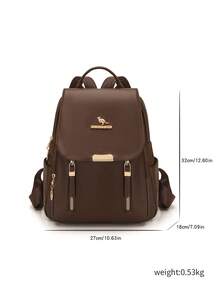Women's Soft Leather Backpack, Large Capacity Casual Travel Backpack For Ladies, Teenagers And Girls - Brown - View 8