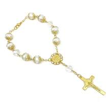 12pcs Baptism Bracelets Rosary For Girls & Boys With Charm Cross Catholic Recuerdos Christening Wedding Shower Birthday Party Favor - 12 件 - 查看 1