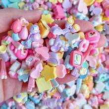 10/30/50个可爱树脂平底装饰品 - 小巧卡通、食物、蝴蝶结、动物、混合树脂配件，迷你尺寸美甲装饰、DIY手工、剪贴簿、趣味装饰风格、精致饰品 - 随机混装 - 迷你所有系列隨機混合 - 查看 2