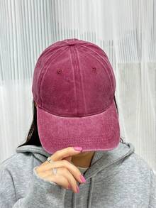 1 chiếc mũ lưỡi trai kiểu cổ điển unisex, đã qua xử lý giặt, nhiều màu sắc, phù hợp cho đi làm hàng ngày, hoạt động ngoài trời, cắm trại, xây dựng đội nhóm, tụ họp, v.v. - Nhiều màu - Xem 3