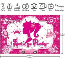 1件闪亮粉色高跟鞋皇冠包包主题派对装饰背景横幅（82.7x59.1/70.87*53.15/59.1x39.4/39.4x29.5/39.4*27.56英寸），钻石闪亮汽车爱心主题派对装饰，女孩公主生日派对用品，摄影棚摄影棚背景道具 - 彩色 - 查看 9