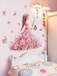 Adesivo de parede com borboleta rosa (1 unidade), estilo romântico e delicado para meninas, ideal para sala de estar, quarto, quarto infantil e decoração de casa. Adesivo de vinil fosco removível, perfeito para a primavera e como presente de aniversário ou formatura. - Rosa - Ver 1