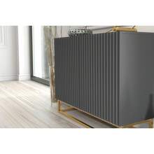 Ripple Sideboard 100cm - Modern Fluted Design With Push To Open Doors - Dark Grey - View 4