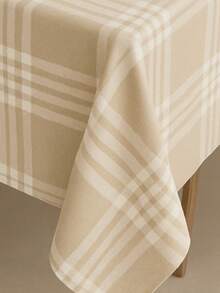 Striped Tablecloth For 4/6/8 People - Màu be và trắng - Xem 2