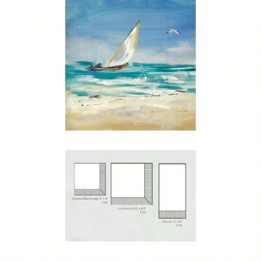 IHR Home Range - Servilletas desechables de papel de 3 capas, 8.5 x 4.5 pulgadas, , 16 unidades(Summer Sailing 5" x 5") - Multicolor - Ver 1