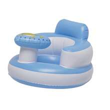 1pc Inflatable Baby Seat With Bowl Holder - Portable Floor Supported Seat For 3-36 Months Babies, Built-In Air Pump, Soft PVC Material, Pink/Blue, Suitable For Baby Sitting And Feeding, Baby Highchair - Multicolor - View 6