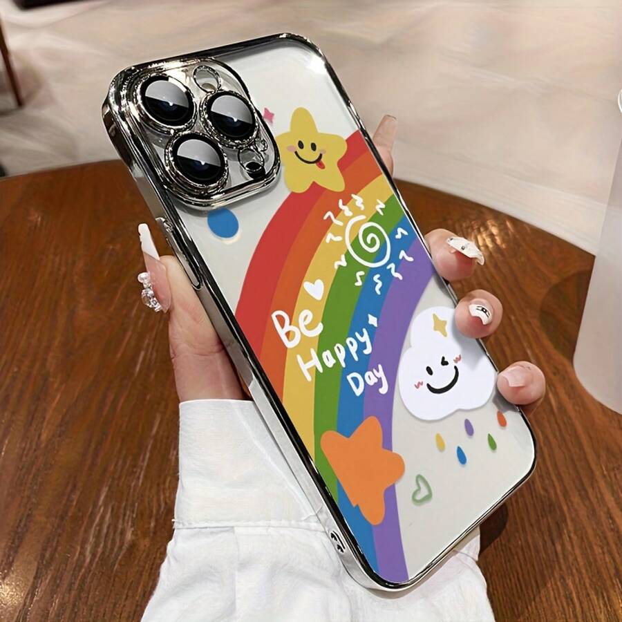 Funda para teléfono compatible con iPhone 17 Air/16e/15/14/13/12/11, Pro, Pro Max, Plus, exquisita artesanía de electrochapado, viene con película para lente para protección contra arañazos y polvo, panel trasero transparente de alta definición - Plateado - Ver 1