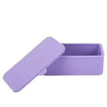 Caja de distribución de alimentos de silicona para niños, contenedor de aperitivos de 2/4 pulgadas, color rojo/rosa/púrpura/verde/naranja/azul, 1/3 Uds. - cuadrado azul - Ver 15