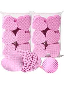 2000/1000/200pcs Nail Cleaning Wipes - Professional Lint-Free Nail Polish Remover Pads, UV Gel Cleansing Tissues, Unscented Manicure Prep And Finishing Cleaning Tool (Heart Shape) - Pink - View 2
