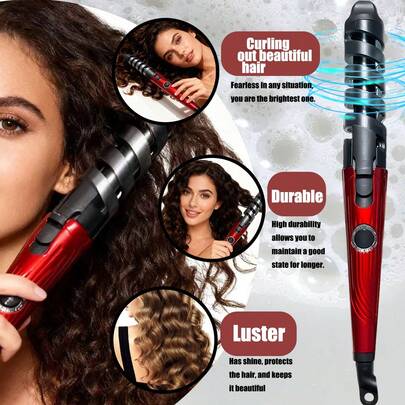Rizador de pelo de mujer con barril giratorio a 360°, rizado rápido en 30 segundos, diseño compacto y portátil, ideal para rizos y ondas naturales, también es un gran regalo. Rizador, herramienta de peinado, estilizador de moda, regalo para el Día de la Madre, San Valentín, Pascua