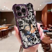 Funda de Teléfono de Moda Anime Comics Tréboles Asta para 17 16e 16 15 14 13 12 11 Pro X XR XSMAX 8 Plus Anticaída Transparente con Cubierta Trasera Suave, Funda Antigolpes,Diseño de Anime,Accesorio de Teléfono a,Diseño Impreso con,Estuche de alta calidad,Entusiastas17,17 Pro - Morado - Ver 4