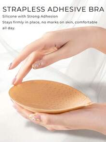 1 Pair/2 Pairs Invisible Strapless Adhesive Silicone Bra Cups, Sexy Backless Bra Lift Cleavage Enhancer For Dresses, Gowns, Small Bust