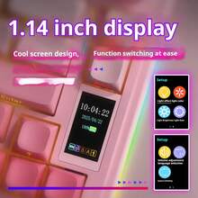 AULA S75 PRO Wireless Mechanical Keyboard, Triple-Mode Sealed Structure, Equipped With Multifunctional Display Screen And Knob, 75% Layout Hot-Swappable Gaming Keyboard, Pre-Lubricated Switches, RGB Backlight, PBT Keycaps, 4000mAh Battery, Smooth Tactile PC Gaming Keyboard - Multicolor - View 6