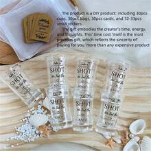 30 件婚礼小酒杯，供宾客使用，亚克力婚礼礼品套装 1.2 盎司，配有 Take A Shot We Tied The Knot 标签、感谢标签和欧根纱袋，适用于复活节、复活节装饰、婚礼、婚礼用品、生日装饰、毕业装饰、婚礼、单身派对、派对礼品、毕业装饰、伴娘礼物、圣诞节 - 彩色 - 查看 11