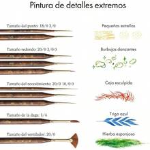 Artify - Pinceles de pintura con detalle extremo pinceles en miniatura para modelos 10 piezas de mini pinceles pequeños para pintar con un bolso pinceles en miniatura para detalles finos - mbardorado - Ver 5