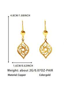 2 chiếc hoa tai thiết kế hình giọt nước độc đáo thời trang sang trọng cho nữ, màu vàng 24K, thiết kế hoa tự làm, quà tặng cho bạn gái, vợ, bạn bè, hoàn hảo để đeo hàng ngày và lễ hội - giọt nước - Xem 6