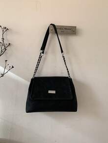 Autumn/Winter Fashion Retro Matte PU Leather Women's Shoulder Bag, Chic Chain Flap Magnetic Closure Square Bag, European & American Handbag Suitable For Daily, Work, Dating, Shopping, Large Capacity Shoulder/Messenger Bag - Multicolor - View 2
