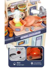 High-Quality Kitchen Set, Stove With Lights And Circulating Water System, Toy Food And Kitchen Utensils For Children - Pink - View 5