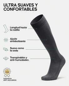 DANISH ENDURANCE Calcetines de Vestir de Viscosa de Bambú Hasta la Rodilla, para Hombre y Mujer, 3 Pack - Multicolor (1x Verde oscuro, 1x Verde claro, 1x Verde medio) - Ver 2