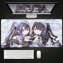 Anime Kawaii Girls PC Gaming Mouse Pad Pink Best Friend Computer Office Accessories Large Gamer Non-Slip Keyboard Expansion Pads - RT-1 - Xem 11