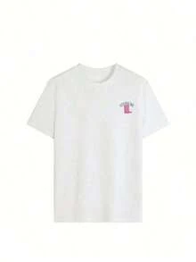 EXCUSE ME Ladies' Summer Street Red Boot Pattern Personalized Print Pattern Round Neck T-Shirt Western Style Clothing Women's Top. Graphic Tees Women Pink Top-White And Navy Off-The-Shoulder Cropped Top- Unisexideal Para Amigos - 白色 2 - 查看 5