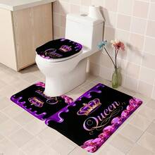1pc/4pcs Valentine's Day Luxury Queen Style! Red Rose High Heel Shower Curtain Set, Includes 12 Hooks, Non-Slip Bath Mat, U-Shaped Toilet Seat Cover, Machine Washable, Artistic Design, Suitable For All Seasons, Valentine's Day Shower Curtain, Bathroom Decor - Multicolor - View 27
