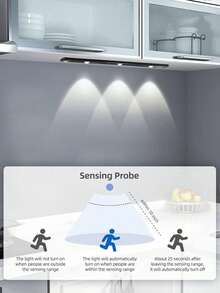 Yogle Tira de luz con sensor de movimiento LED moderna, barra de luz magnética inalámbrica recargable para gabinetes, armarios, armarios - Patrón de camuflaje montañoso, sin necesidad de cableado, carga USB, material de plástico, acabado mate, control de botón, regulable, iluminación LED, decoración del hogar, iluminación inteligente, estilo minimalista, diseño de moda, iluminación de alta calidad, decoración del hogar - Negro - Ver 6