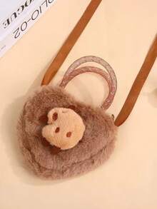 1 Cute And Playful Capybara Brown Teddy Bear Plush Crossbody Bag, Can Be Carried By Hand Or Carried Diagonally - Brown - View 11