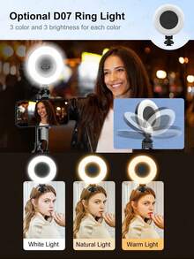 TOKQI 51.18 Inch/130cm Magnetic Telescopic Phone Holder With Tripod & Wireless Bluetooth Remote Control, Portable Selfie Stick For IOS And Android Phones, Suitable For Travel, Live Streaming, Vlogging, Family Gatherings, Parties, Outdoor Activities, Interviews