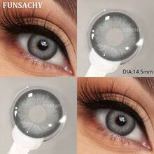 FUNSACHY Blue Big Eye Colored Contact Lenses (1 Pair) - Brown/Gray - Suitable For Student Use And Makeup Application - MARGARET-gRAY - View 4