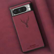 Aunote 1pc Luxury PU Leather Deer Series Ultra-Thin Phone Protective Case, Anti-Slip, Wear-Resistant, Dirt-Resistant, Suitable For Google Pixel 6/6pro/6a/7/7pro/7a/8/8pro/8a/9/9pro/9a/10/10pro, Unisex High-End Gift, Green/Grey/Burgundy - Burgundy - View 5