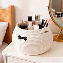 OYHOMO Round Globosity Storage Basket With Handle, Pet Toys Basket Cat Dog Toys Basket Home Decor Woven Storage Organizer For Bathroom, Living Room, Bedroom, Office - Multipurpose Open-Top Container For Towels, Cosmetics, Plants - Multicolor - View 8