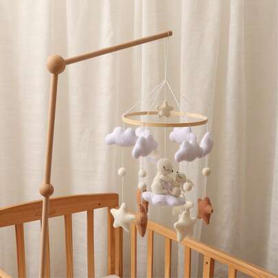 Baby Sheep & Star & Moon Bed Bell, Handmade Crib Mobile, Cute Animal Shaped Toy, Educational, Improve Hand-Eye Coordination, Prevent Myopia, Nursery Decor, Mixed Colors, Newborn Rattle Toy, Best Gift For Parent-Child Interaction, Birthday, Christmas