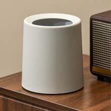 1pc Nordic Style Minimalist Round Trash Can For Living Room, Bedroom, Kitchen, Bathroom, Office, Stylish Waste Bin (Matching Desktop Trash Can Also Available For Makeup Desk, Office Desk, Dining Table, Coffee Table, Etc.) - White - View 6