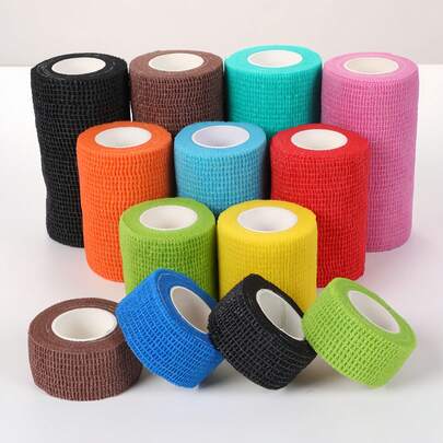 3/4/6/8/12/24pcs 5cm*4.5m Self-Adhesive Bandage, Breathable Sticky Bandage, Elastic Self-Adhesive Tape For Sports