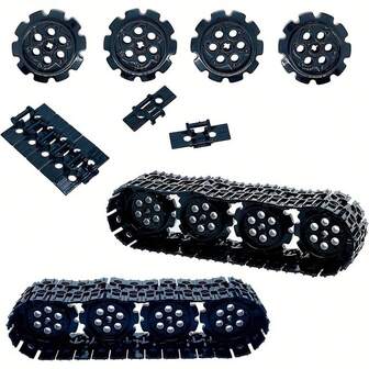 Black Technical Chain Wheel Part Building Blocks Children Toy Bricks Parts Chain Link Tire Gear Wheels Bricks Tank Tracks DIY Accessories 57518 57519 24375 3708