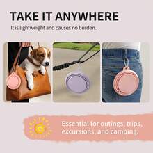 1 PC, Collapsible Dog Bowls, Portable Travel Dog Bowl With Carabiner, Silicone Pet Bowl For Hiking, Walking, RANDOM COLOR - 隨機顏色 Random Color - 查看 7