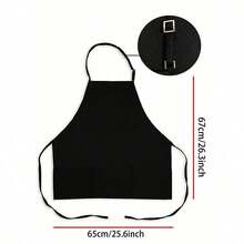 Unisex Black Apron: Adjustable, Waterproof, 3-Pocket | For Cooking, Grilling & Chefs - 黑色 - 查看 3