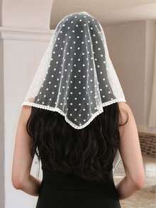 1pc Fashionable Polka Dot Versatile Triangular Scarf For Women, Breathable Decorative Shawl, Elegant For Spring/Summer/Autumn - Multicolor - View 4