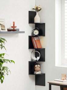 1件装多层木质壁挂式储物架，创意悬浮式壁挂置物架，波西米亚风格木质转角书架，易于安装，四季皆宜，精美礼品，家居装饰，卧室装饰，墙面装饰，适用于卧室、客厅、浴室、家庭、办公室 - 彩色 - 查看 5