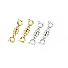 4pcs Magnetic Necklace Clasp & Closure Set, Gold & Silver Spring Ring Chain Extender Necklace Bracelet Magnetic Lock Jewelry Converter - Multicolor - View 7