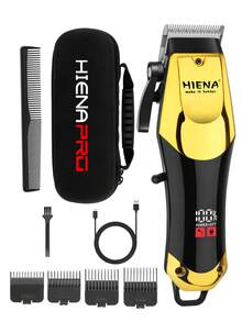 HIENA 3-In-1 Set/2-In-1 Set/1pc Cordless Hair Clippers Men - Professional USB Rechargeable Grooming Kit With Trimmer, Electric Shaver, Detail Trimmer, Ideal Father's Day Gift, Equipped With Limit Combs, Valentine's Day Or Men Gifts