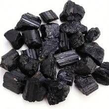 100g/Bag Natural Black Tourmaline Stones Raw Ore Irregular Crystals Mineral Specimen - Bag - View 7
