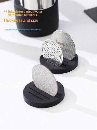 黑色分流式滴水盘，通用型 51/53/58mm 硅胶支架，适用于意式咖啡无底手柄，保持台面整洁，易于收纳，咖啡师工具