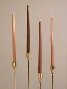 4/8 Pcs Brown Series Decorative Candles, Western Style Candlelight Dinner Candles, Smokeless Dinner Candles, Home Decor Candles, Wedding Candles, Party Candles, Home Decor, Birthday Gift, Graduation Gift, Party Gift, Special Gift - Brown - View 7