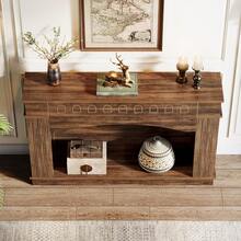 Tribesigns 47.24-Inch Console Table, Farmhouse Entryway Console Table With Sturdy Structure, Industrial Hallway Furniture For Living Room, Entrance, Foyer, Rustic Brown - Brown - View 4