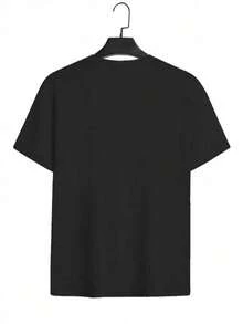 Deadpool Kawaii Splatter T-Shirt Men Cotton Casual Slim Fit Summer Tee - 黑色 - 查看 2