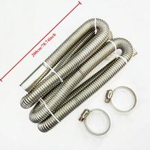 15cm 60cm 120cm 200cm 300cm 90° Elbow Car Air Parking Heater Exhaust Pipe, 2 Clamps Fuel Tank Exhaust Pipe Heating Hose, Stainless Steel RV Heater - PYG - View 9