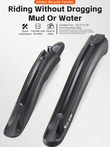 WEST BIKING Widened Durable Bicycle Fenders 26/27.5/29 Inches Mountain Road Bike Front Rear Quick Release Fenders